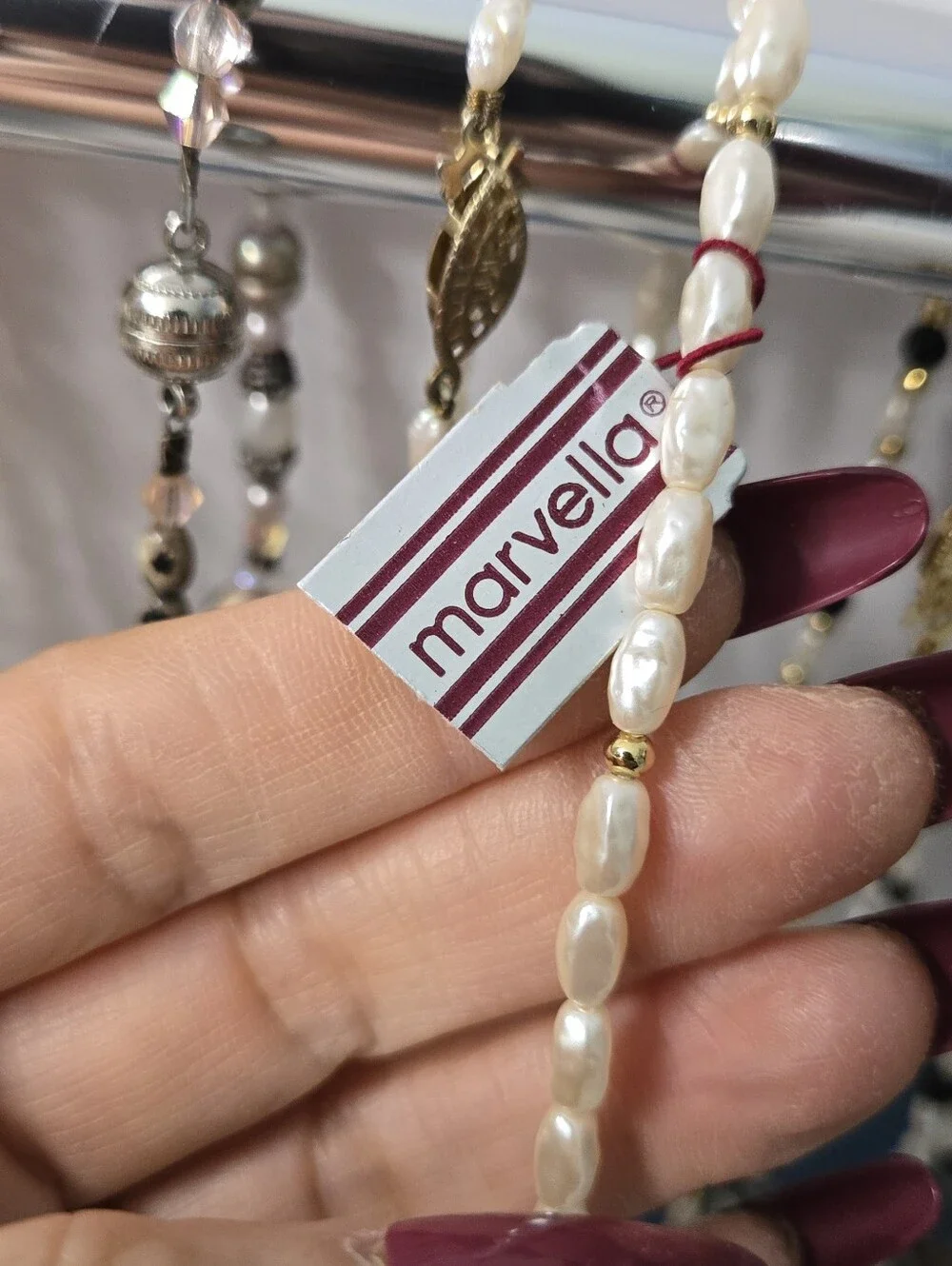 9 Pearls Necklace 2 Bracelets Lot